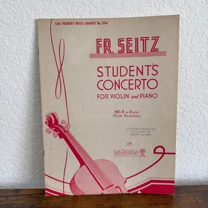 F.R. Seitz Students Concerto for Violin and Piano No. 5 Sheet Music Book - Picture 1 of 6