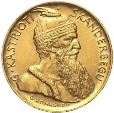 1927 - 20 Albanian Franga Ari Prince Scanderbeg - Image 1 of 4