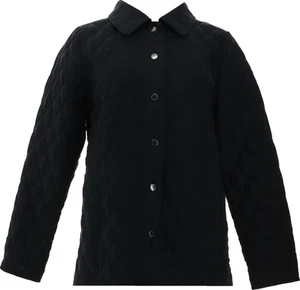 Isaac Mizrahi Faux Suede Quilted Barn Jacket Lining Pitch Black M NWOT (959) - Picture 1 of 9