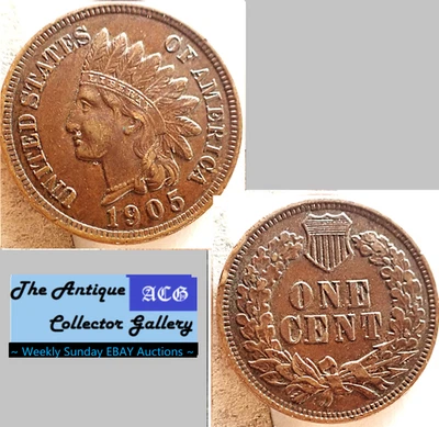 1905 US 20th Century Bronze Indian Head Cent🪙Antique🪙 - Image 1 of 4