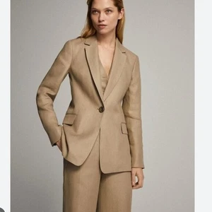 Massimo Dutti Blazer Leinenmischung Beige - Bild 1 von 7