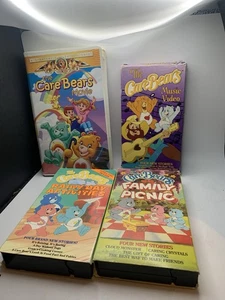 Care Bears VHS Lot 4 Care Bears Movie, Music Video, Rainy Day Activities, Family - Picture 1 of 8