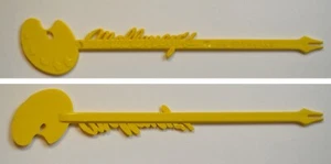 MALLONEY’S TAVERN  Grenville St. TORONTO 1960s Vintage Yellow SWIZZLE STIR STICK - Picture 1 of 3