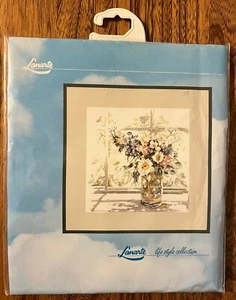 NOS Lanarte Counted Cross Stitch Kit 33877 Vase of Flowers Vintage - Picture 1 of 3
