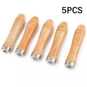 5Pcs Wooden File Handle Replacement Strong Metal Collar For File Craft Tools - Picture 1 of 14