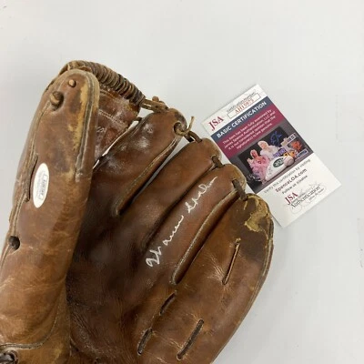 Warren Spahn Signed 1950's Game Model Baseball Glove JSA COA - Image 1 of 4