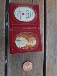 Papst Pius X. Reliquienordnerkarte mit Bild katholischer Taschenschrein - Bild 1 von 3