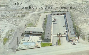 Postcard NM: The Ambassador Motel, Gallup, New Mexico, Highway 66, 1950's - Picture 1 of 2