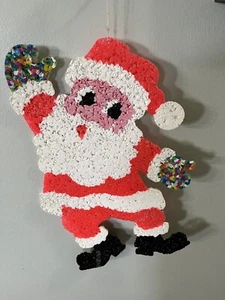 Popcorn fuso Babbo Natale vintage plastica 20" da appendere decorazione parete natalizia rosso - Foto 1 di 4