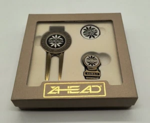 Waikoloa Hawaii 3 Piece AHead Golf Markers Divot Tool Belt Clip With Box - Picture 1 of 6