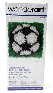 Wonderart LATCH HOOK KIT "Soccer Ball" 8 Inches By 8 inches SEALED NEW IN BOX - Picture 1 of 4