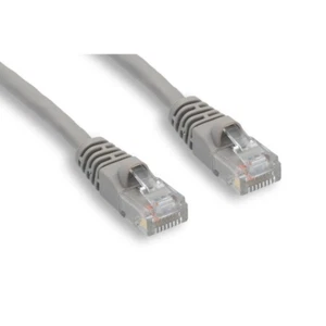 PTC 100% Copper Cat 5e Patch Gray Ethernet LAN Network Cable 1 ft. - 10 PACK - Picture 1 of 3