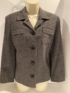 Black and Gray Tweed 5 Button Blazer, Women’s, Jones New York, Size 10 - Picture 1 of 9