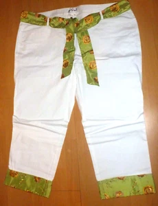 M. Asam Hose mit besticktem Aufschlag weiß Gr. 50 - Bild 1 von 3