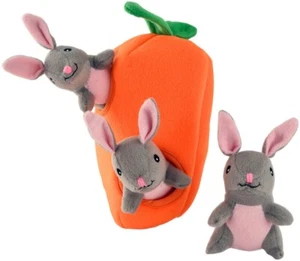ZippyPaws Bunny and Carrot Burrow Squeaky Dog Toy - Picture 1 of 2