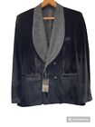 NWT  Biarelli Velvet Men's Formal Black Evening Blazer Jacket Satin Lapels  L