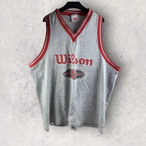 Camiseta sin mangas Wilson vintage gris sin mangas para hombre XXL algodón polietileno - Imagen 1 de 7