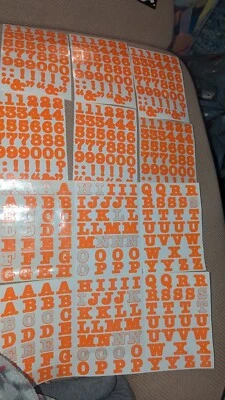 Creative Memories Stickers Full Sheet ABC/123 Numbers Orange Lot Sheets READ - Image 1 of 4