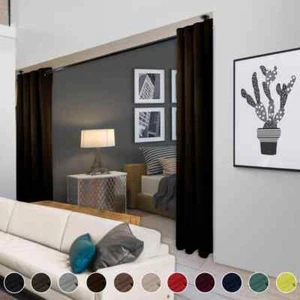 Chocolate Grommet Blackout Curtain - 150 in. W x 96 in. L - Picture 1 of 7