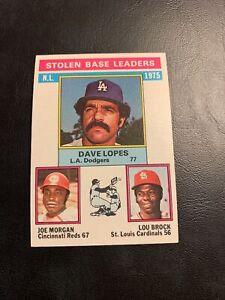 #197 Lou Brock Joe Morgan Dave lopes stolen base￼ 1976 Topps Card Cb7