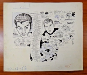 Original 17.5" x 20" Football Art by Bob Coyne Published in 1950's  - Picture 1 of 2