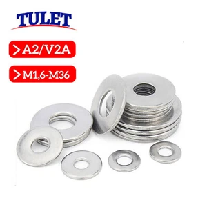 Arandelas acero inoxidable DIN 125 V2A M1,6 - M36 arandelas forma A ISO 7089 - Imagen 1 de 4