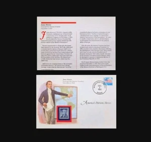 1990 WASHINGTON DC AMERICAS PATRIOTIC HEROES JAMES MONROE 5c STAMP FDC - Picture 1 of 4