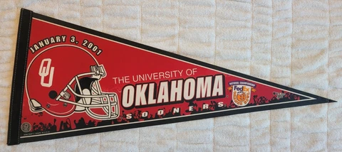 Oklahoma Sooners 2001 National Championship FedEx Orange Bowl Pennant  OU Cover
