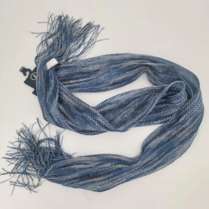 Cinturón o bufanda con volantes talla única con acento envolvente azul Jordache para mujer - Imagen 1 de 4