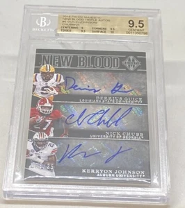 2018 New Blood RC ROOKIE Nick Chubb Guice Johnson Auto SP /25 POP 2 BGS 9.5/10 - Picture 1 of 12