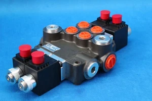 HYDRAULIC BANK MOTOR 2 SPOOL SOLENOID CONTROL VALVE 50 LPM CUSTODIA JOHN DEERE - Picture 1 of 6