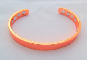 100% Copper Magnetic Bangle Bracelet Cuff 8 Magnets Arthritis Joint Pain Healing - Picture 1 of 3