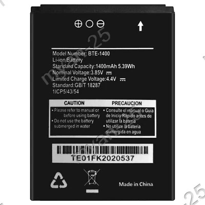 Replacement Battery BTE-1400 For Verizon Orbic Journey V RC2200L 2200L 1400 mAh