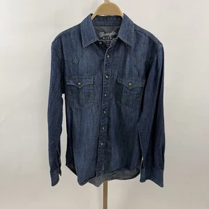 Wrangler Retro Premium Denim Herren Small Chambray Hemd Pearl Snaps Western - Bild 1 von 4