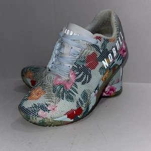 Women's No Bull Outwork Edge Impact Sneakers Blue Floral Athletic Shoes Size 8.5 - Picture 1 of 15