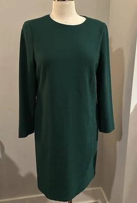 J. Vestido recto superpuesto verde esmeralda Crew para mujer talla 10 clásico navideño Foto 1 de 4