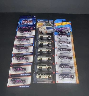 Hot Wheels Datsun Wagon - Hot Wagons, Neon Speeders, 2023 púrpura, lote de 18 Foto 1 de 4