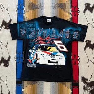 Vintage 90s Mark Martin Nascar AOP T-Shirt Size XL Life In The Fast Lane - Picture 1 of 10