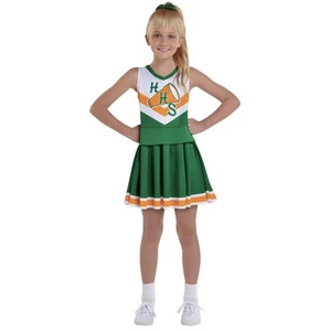 Costume Halloween Bambini Stranger Things Hawkins Verde Uniforme Cheerleader 8-10 - Foto 1 di 8