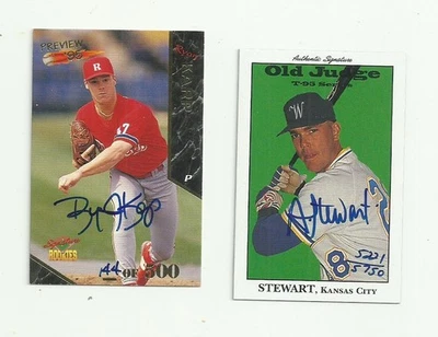 Autographed Baseball Card 2 Card Lot - Stewart & Karp / 500 - Image 1 of 2