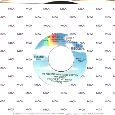 The Weavers:  On Top Of Old Smokey / Good Night Irene .. 45 RPM 8068 Foto 1 de 3