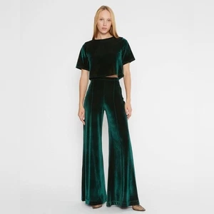 Ripley Rader Velvet Wide Leg Pants Set Sz XS/S Emerald Green - Picture 1 of 10