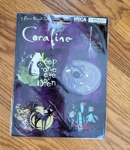 NEW NECA Coraline 6 Piece Magnet Set "Keep One Eye Open" Sealed Cover
