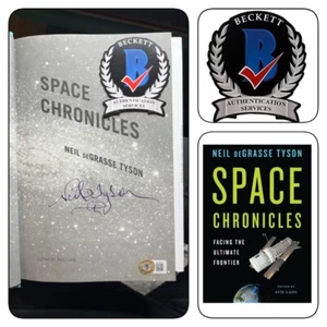 NEIL DEGRASSE TYSON SIGNED SPACE CHRONICLES 1ST EDITION BOOK BECKETT BAS COA - Picture 1 of 4