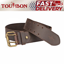 Tourbon outil en cuir ceinture de transport atelier 2 pouces de large boucle double rouleau - marron foncé
