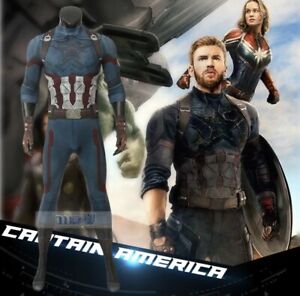 Avengers 3 Infinity War Captain America Cosplay Costume Jumpsuit Halloween Suit