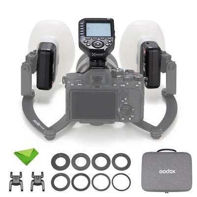 GODOX MF12-DK1 Macro Flash TTL 2.4G Kit fit Sony A7IV/A7V/A7RIV/A7SII/A9/ A9II - Image 1 of 4
