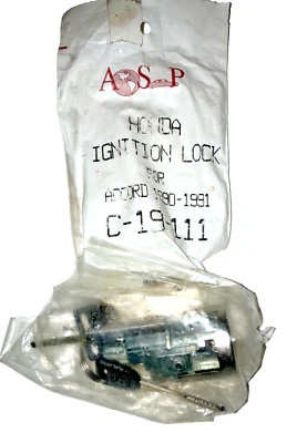 Новый замок зажигания ASP C-19-111 Honda Accord 2 ключа 1990 1991 Accord C19-111 новый из старых запасов - Изображение 1 из 4