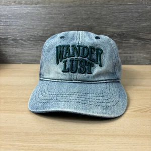 Wander Lust Hat Cap Strap Back Womens Blue Denim Adjustable - Picture 1 of 8