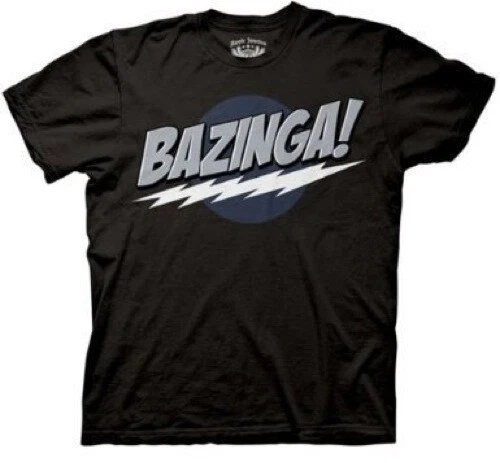 Programa de televisión de comedia negra para hombre The Big Bang Theory ¡Bazinga! Camiseta con logotipo de Sheldon Foto 1 de 1
